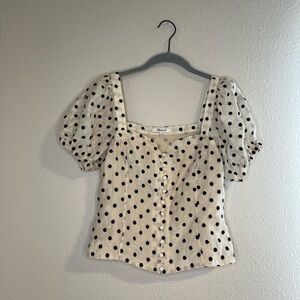 Madewell Polka Dot Puff Sleeve Top